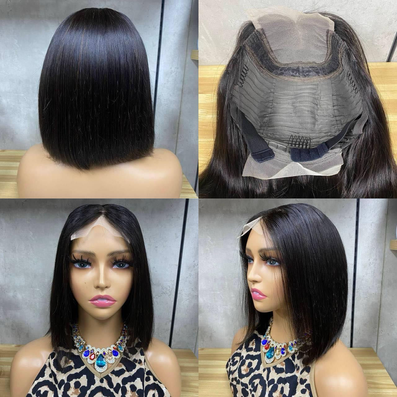 Glueless Brazilian 4x4 bob wig