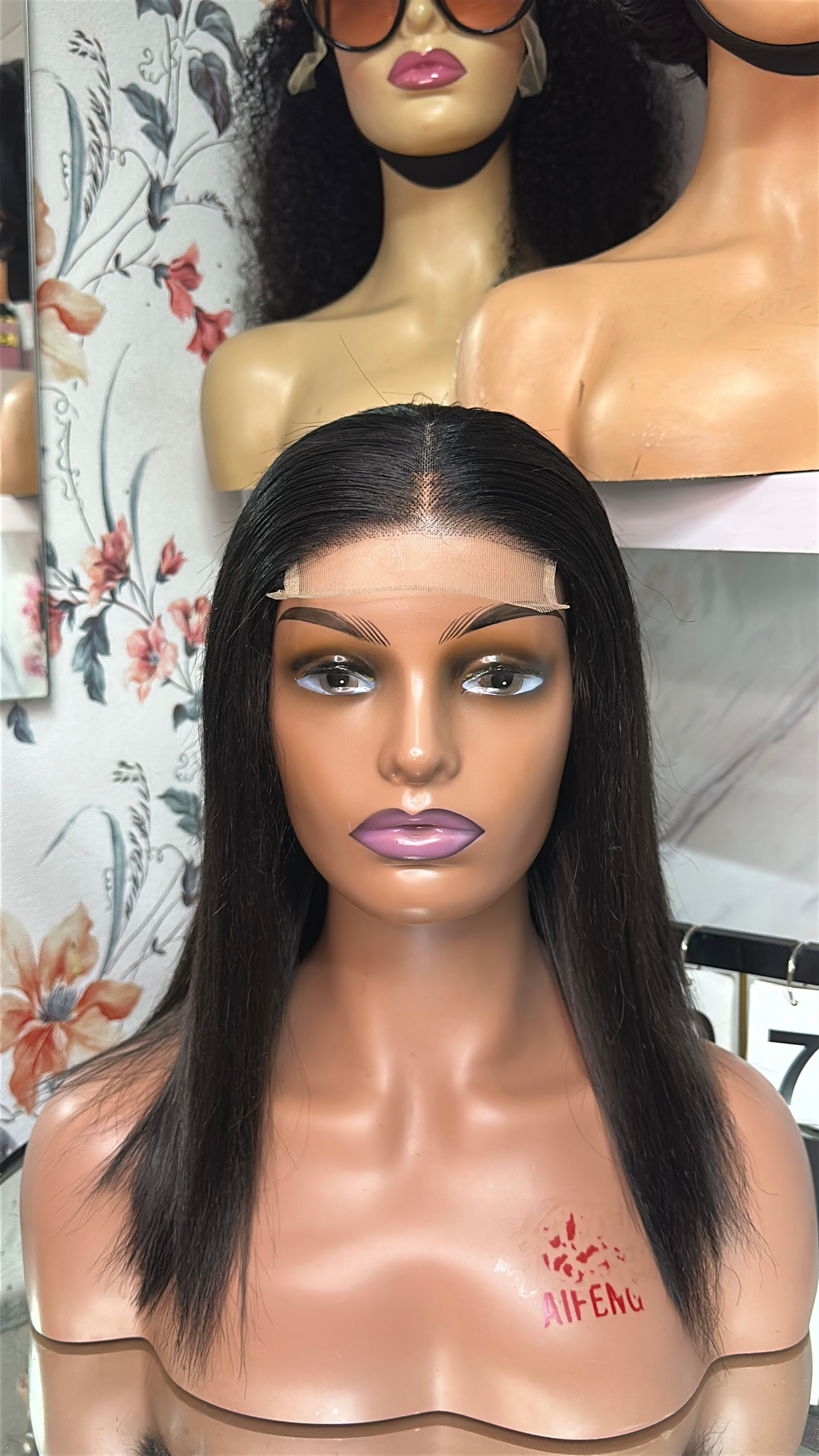 Human hair blend 4x4 14 inch Glueless