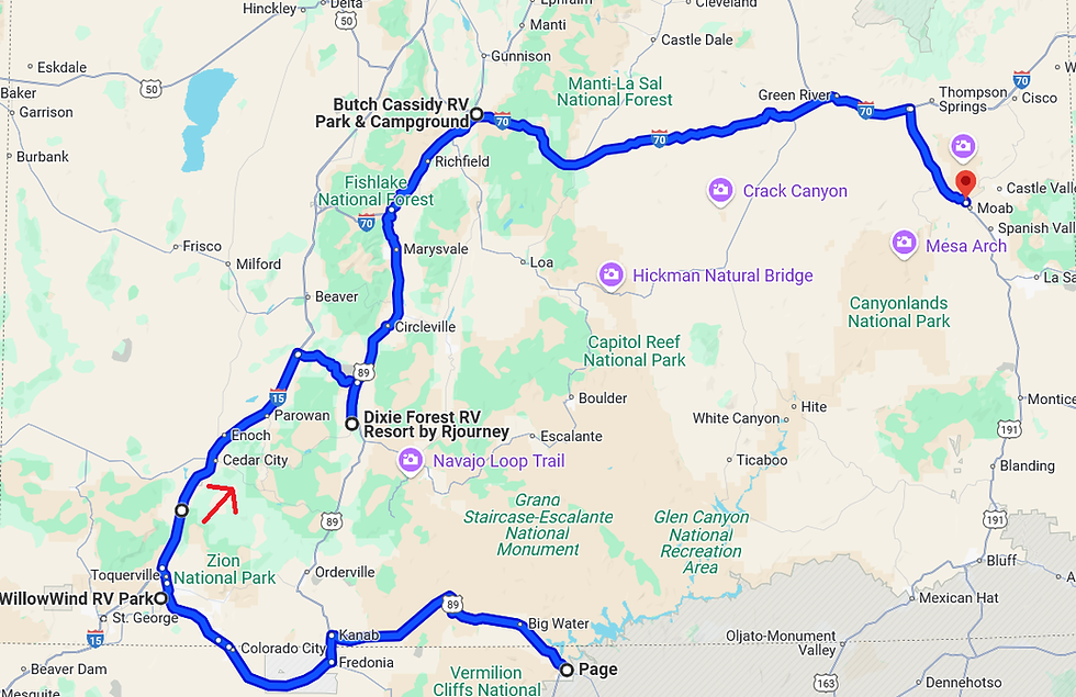 Our travel route
