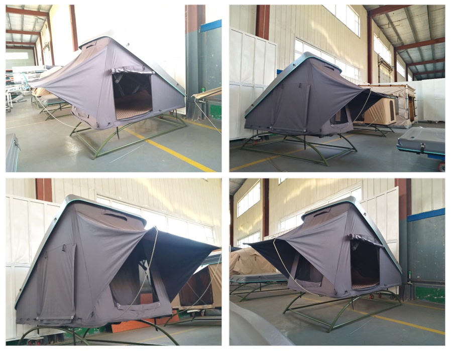 Electric Rooftop Tent D01s with Rain Fly and Roof Racks