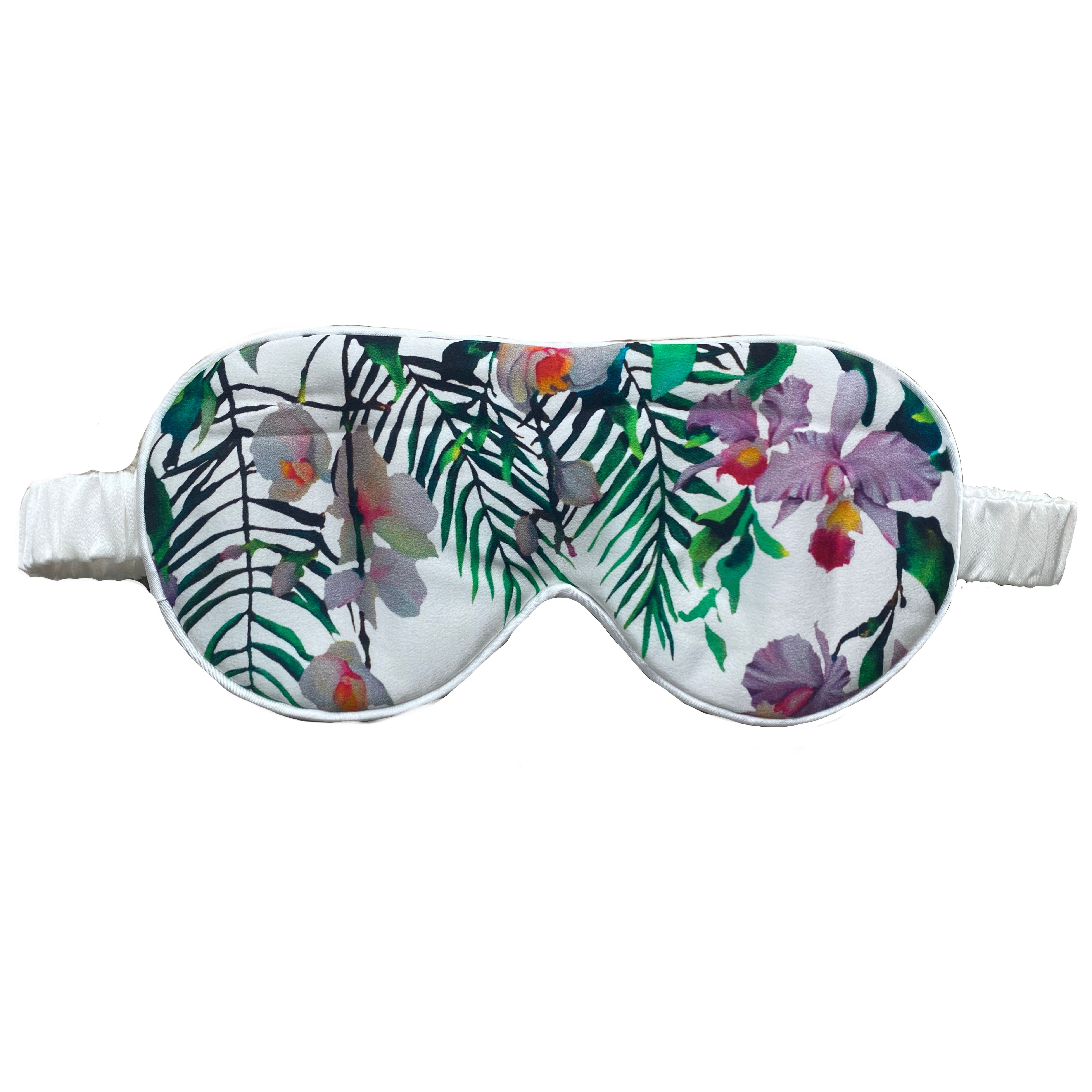 Silk Eye Mask / Hummingbirds and Orchids