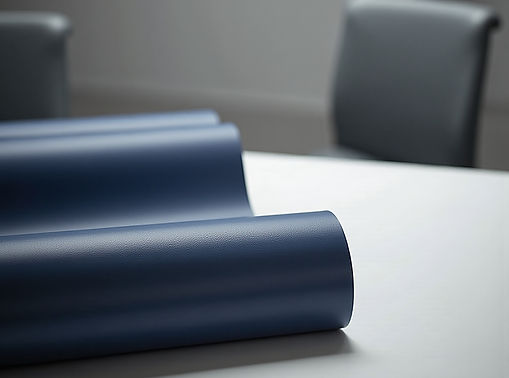 Vorher-Nachher-Vergleich einer folierten Empfangstheke in hochwertiger Eichen-Holzoptik durch LK Werbetechnik.