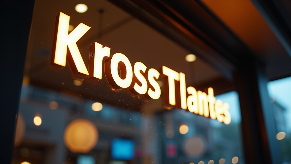 close-up view of a custom-made illuminated sign being installed