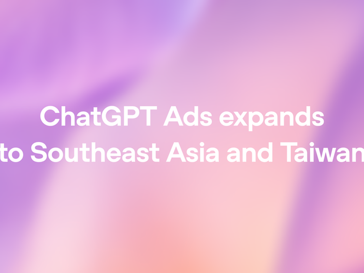 OpenAI graphic announcing ChatGPT Ads expansion across Southeast Asia and Taiwan