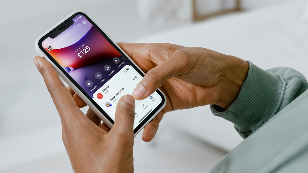 Revolut mobile banking app displaying an account and transaction interface