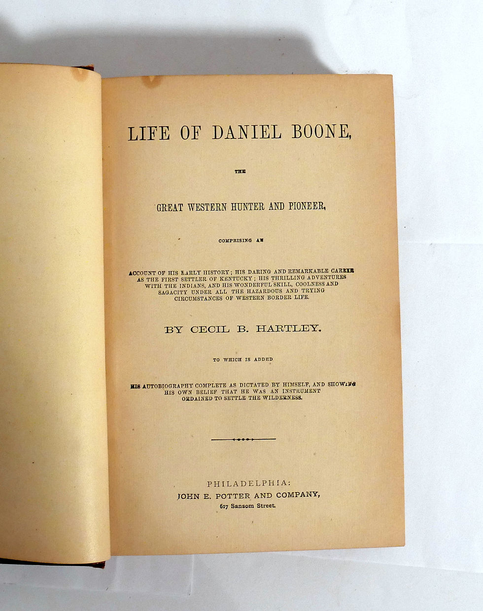 Thumbnail: Daniel Boone's Life and Adventures by Cecil Hartley 1865 Edition (First?)