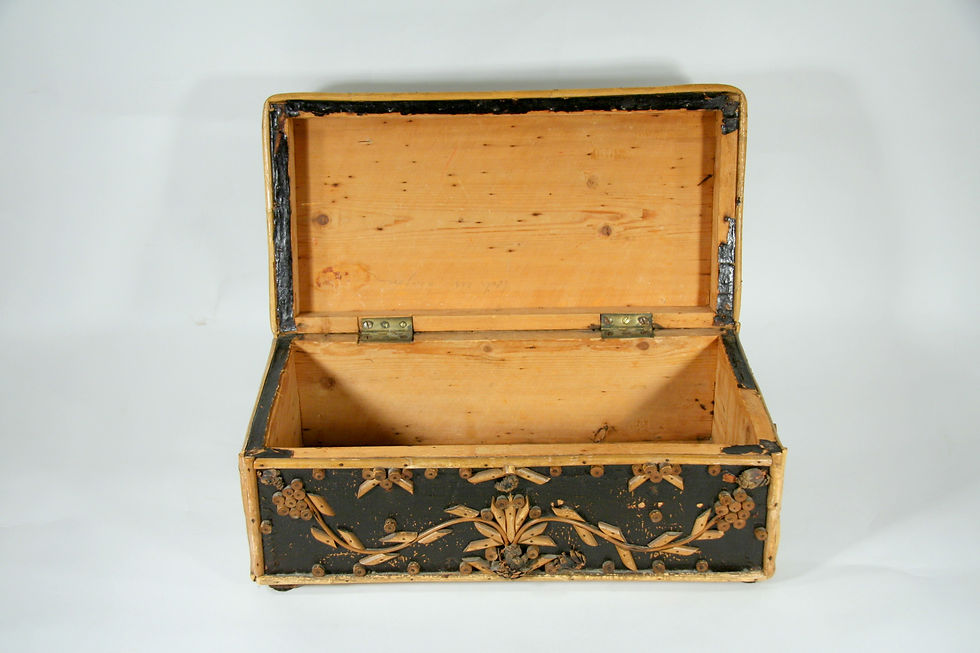 Thumbnail: Black Forest Folk Art Twig Applique Box