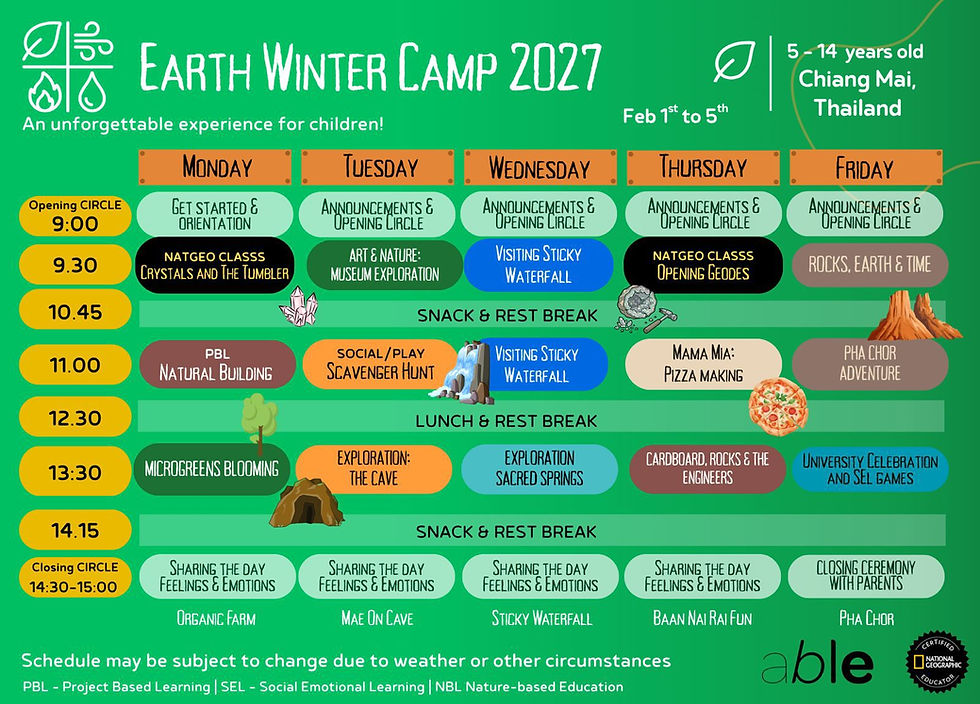 Thumbnail: Winter EARTH Camp – February 1–5, 2027 – Chiang Mai (Ages 5–9)