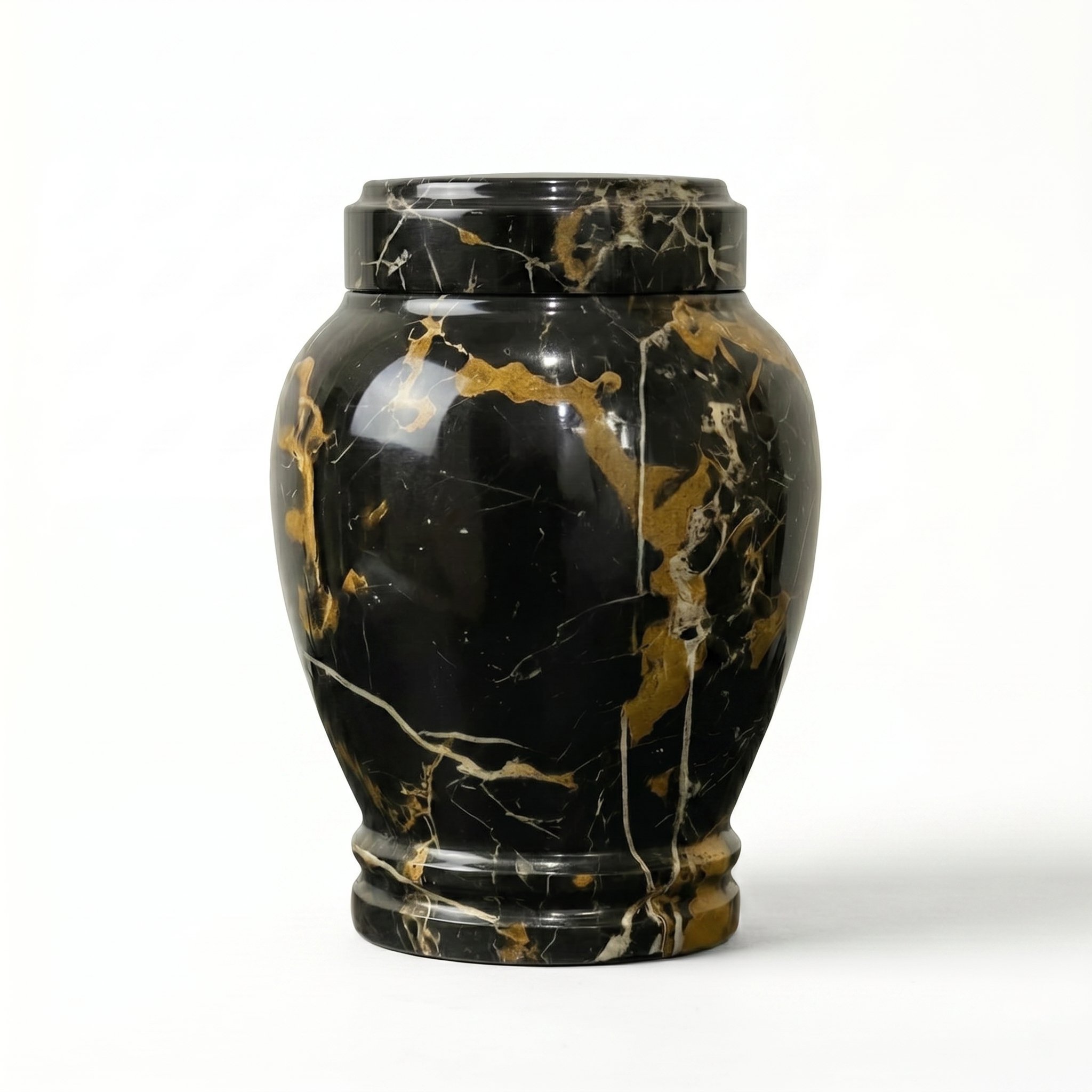 Lux - black & gold marble urn