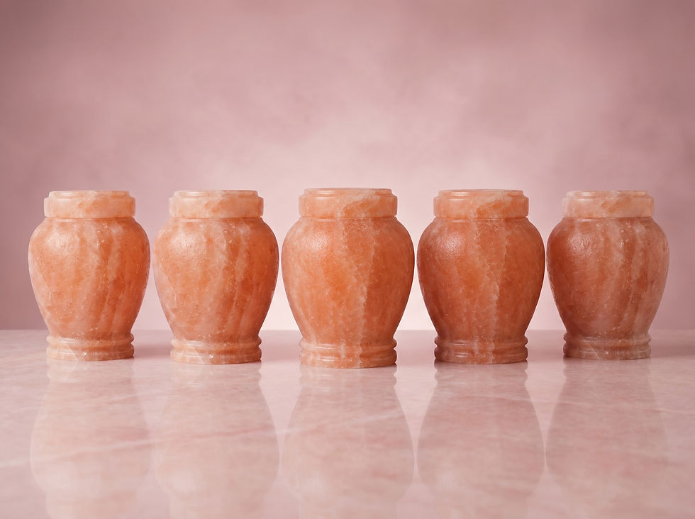 Thumbnail: Dahlia (wh) - pink Himalayan salt urn