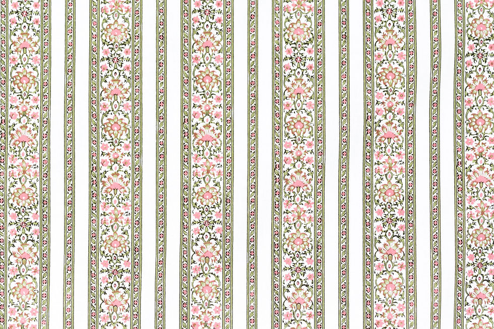 Shawl Stripe 01 Green & Rose