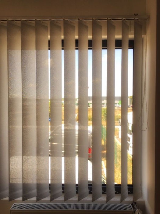 Commercial vertical blinds installation in Edmonton office space