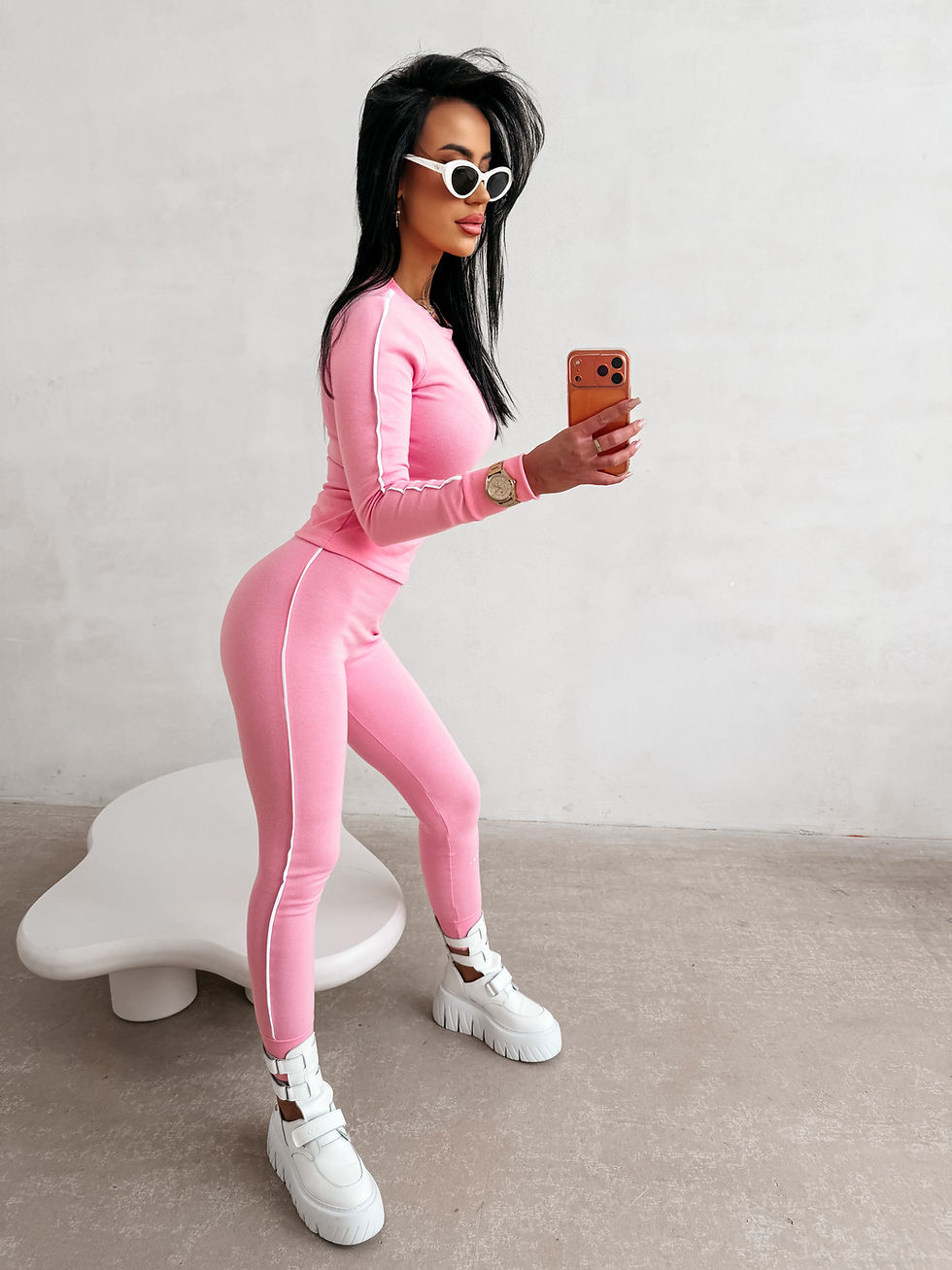 Miniatura: Komplet damski OLAVOGA EASILY 2026 longsleeve i legginsy