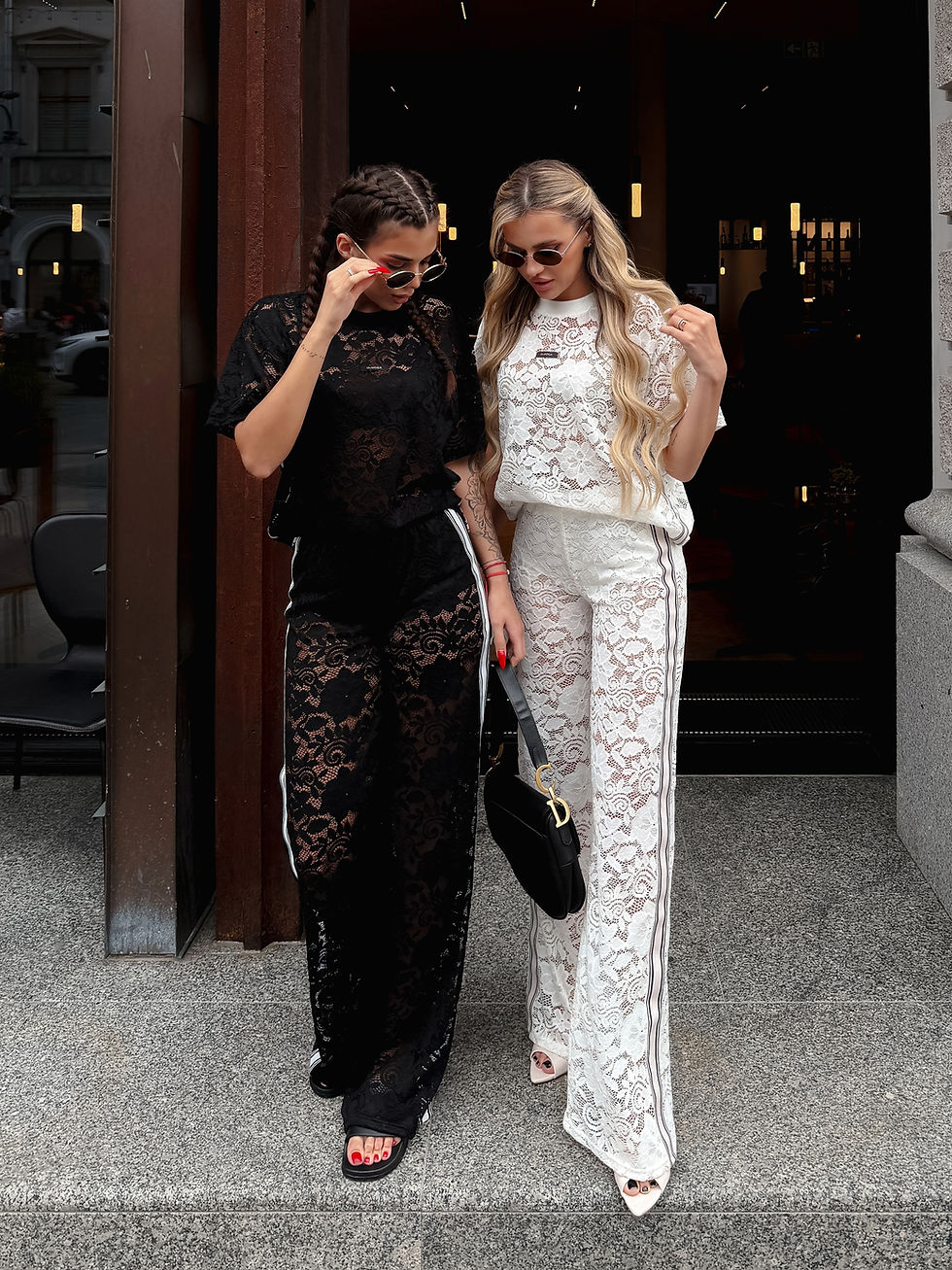 Thumbnail: OLA VOGA MORIX 2026 koronkowy komplet damski wide leg premium
