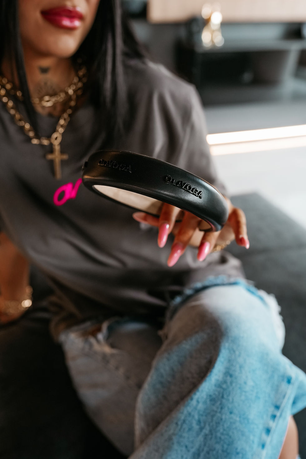 Thumbnail: Ola Voga PURRA 2026 opaska damska czarna różowa ecru minimalistyczna Fashionista By AC