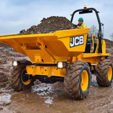 a dumper in a yard