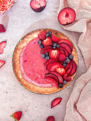Strawberry Panna Cotta Tart