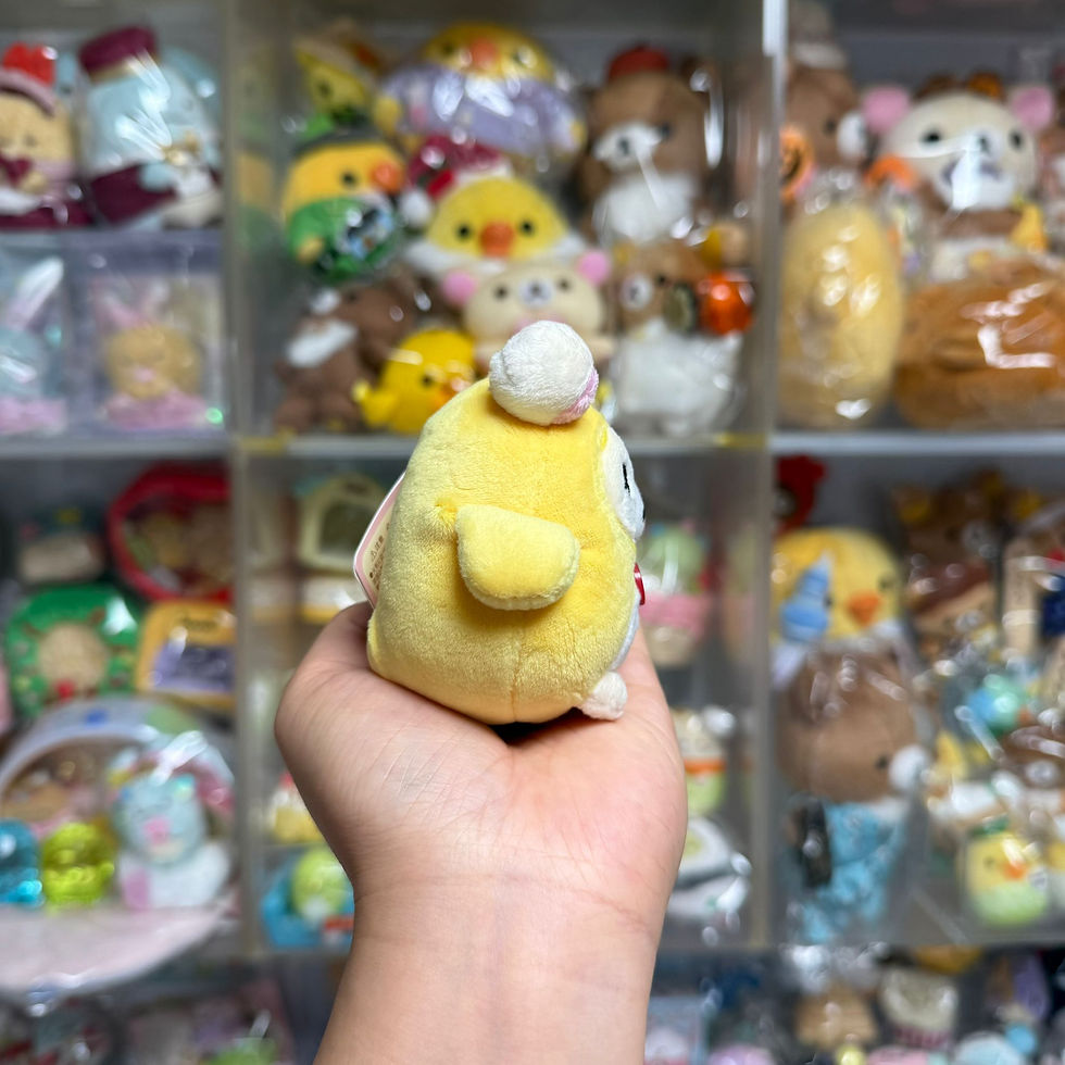 縮圖：Rilakkuma 鬆弛熊 x 鼻窿雞 系列 細公仔掛飾 - 牛奶熊 x 鼻窿雞 (2017年) (絕版 中古)