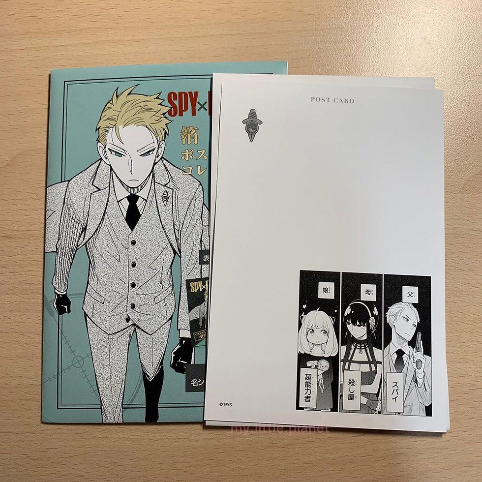 縮圖：SPY x FAMILY 間諜家家酒 JUMP 原畫箔押盲抽 postcard - 黃昏 + 約兒 + 安妮亞 + 狗狗 彭德
