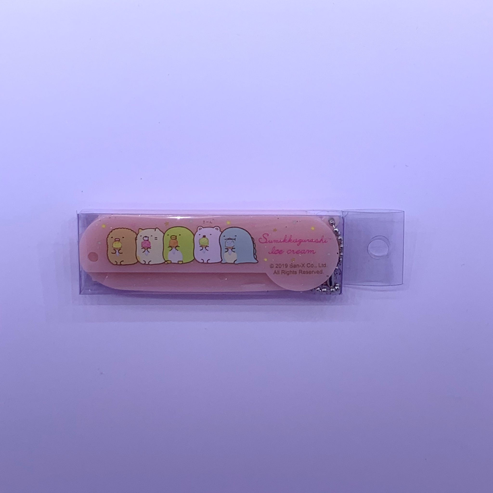 Sumikko Gurashi 角落生物 便攜 梳仔 摺梳 可作掛飾 梳頭髮 - 粉紅色 雪糕款