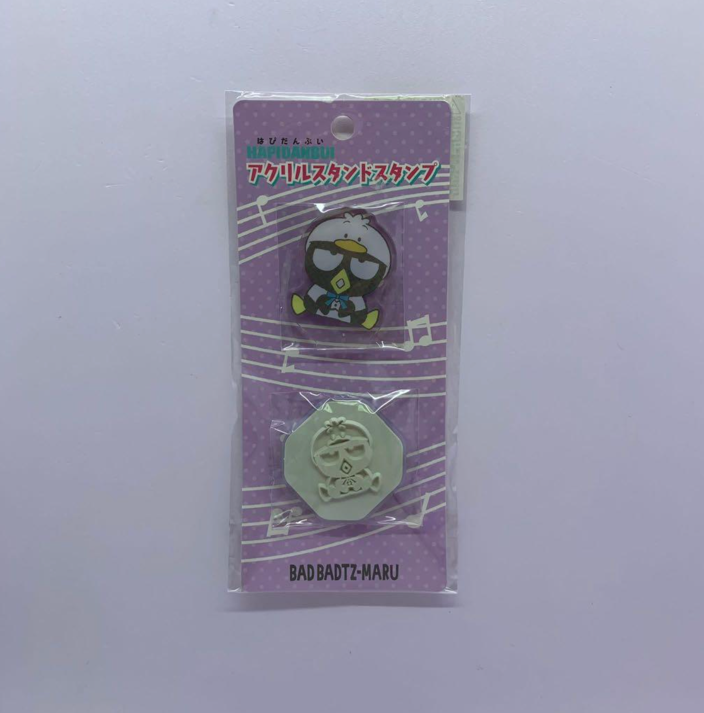 Sanrio XO Bad Badtz-Maru 膠 立牌 連印章 AP鴨生日造型 2021年