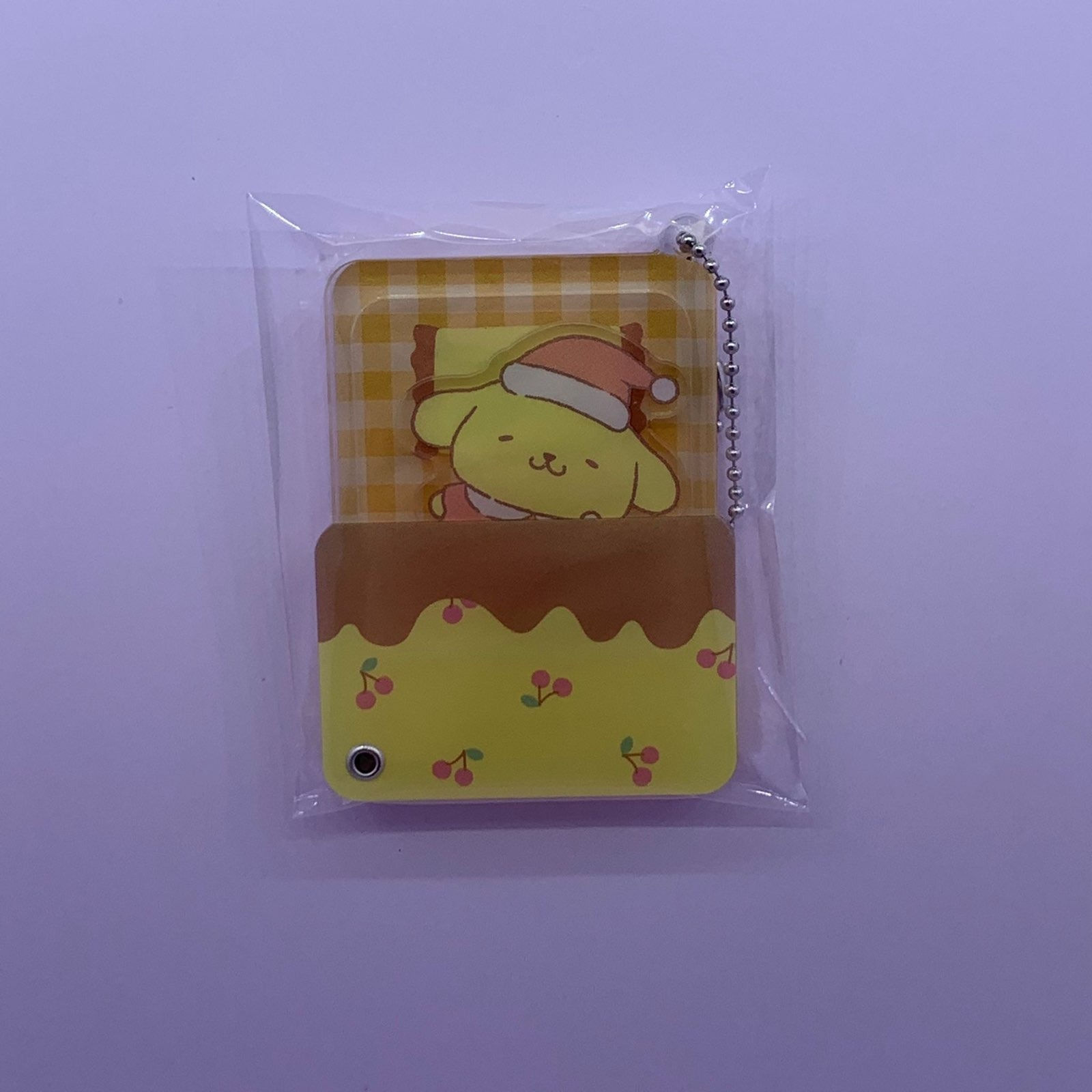 Sanrio 被團造型 膠牌 鎖匙扣 掛飾 - Pompompurin 布丁狗 布甸狗款