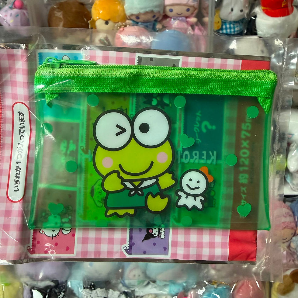 縮圖：日版 Sanrio Characters 半透明 拉鍊袋 zipper bag 盲抽 (約12cm x 7.8cm) - Kero Kero Keroppi