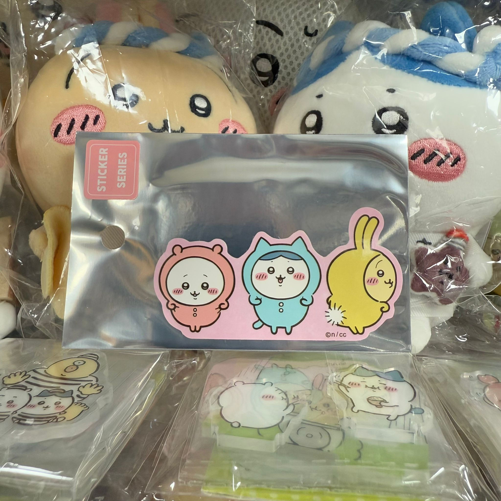 Chiikawa 小可愛 Sticker 貼紙系列 電話裝飾 - 睡衣造型 Chiikawa 小可愛 + Hachiware 小八貓 + Usagi 兔兔