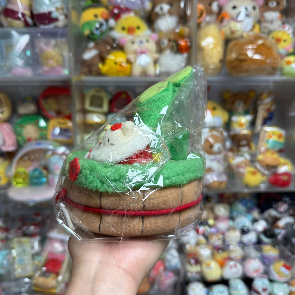 縮圖：Sumikko Gurashi 角落生物 新年 角落竹盤 場景手玉套裝 - 企鵝 & 貓咪 & 粉紅珍珠達摩 (2016年) (絕版)