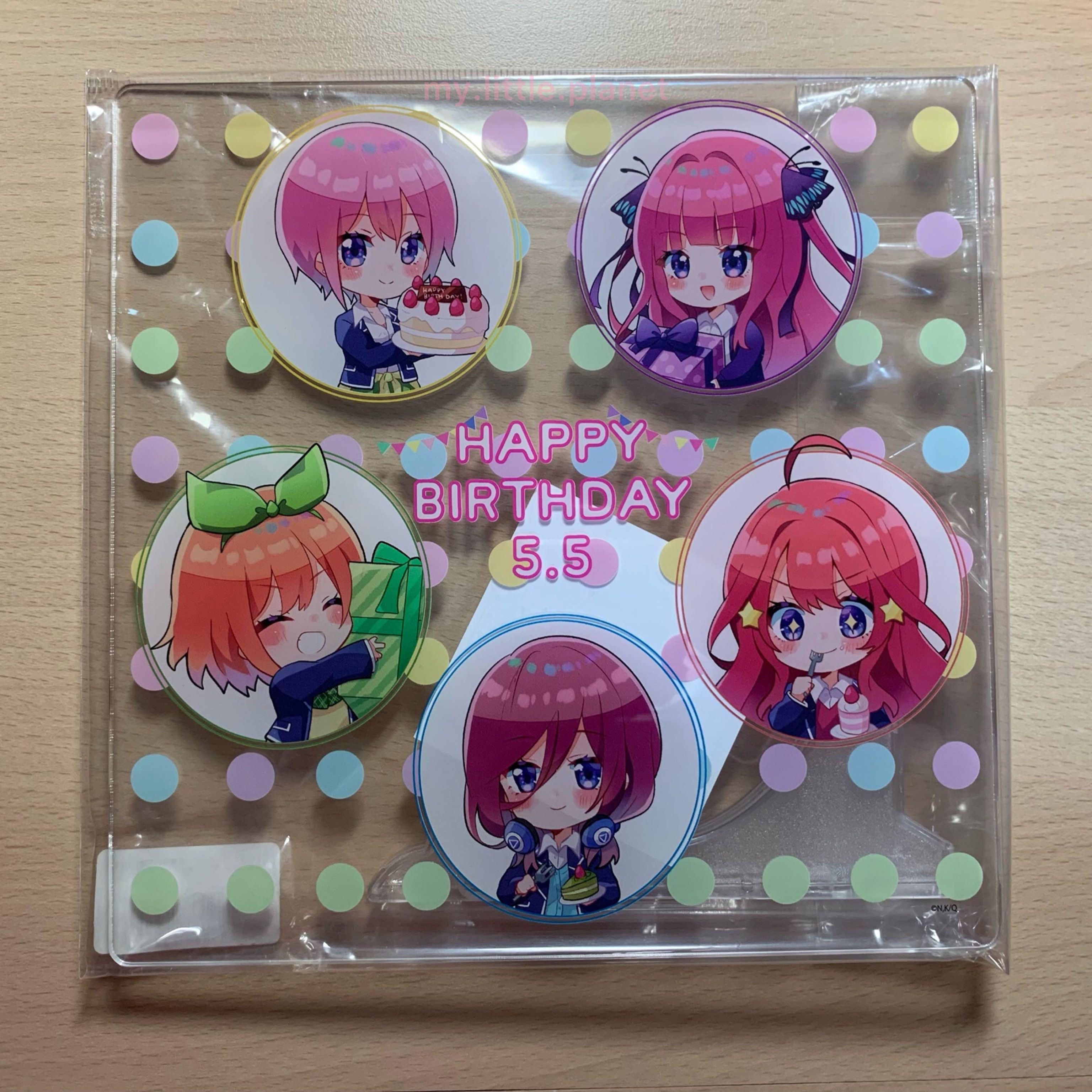五等分的花嫁 Q版 生日 ver. 斜牌擺設  - 一花 二乃 三玖 四葉 五月