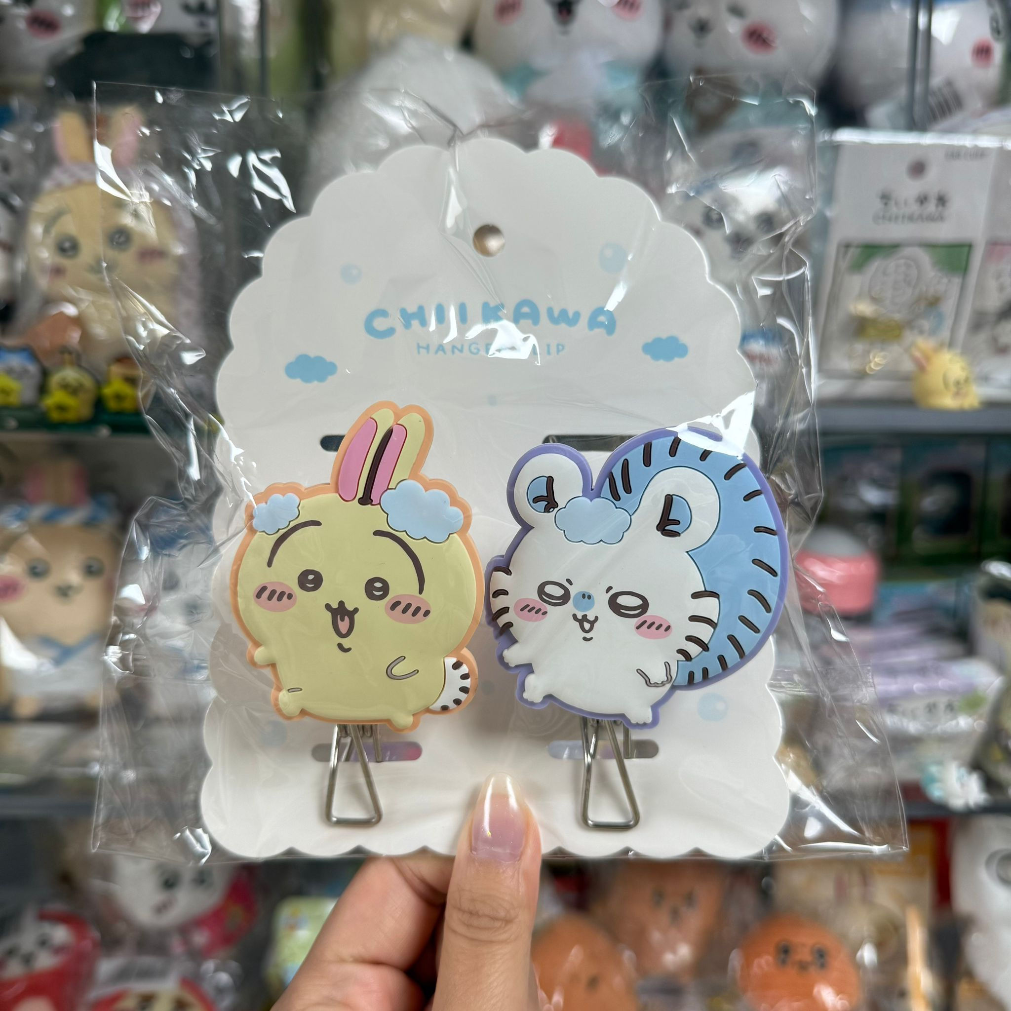 Chiikawa 小可愛 Laundry 系列 掛鉤夾仔 一套兩個 - Usagi 兔兔 + Momonga 飛鼠