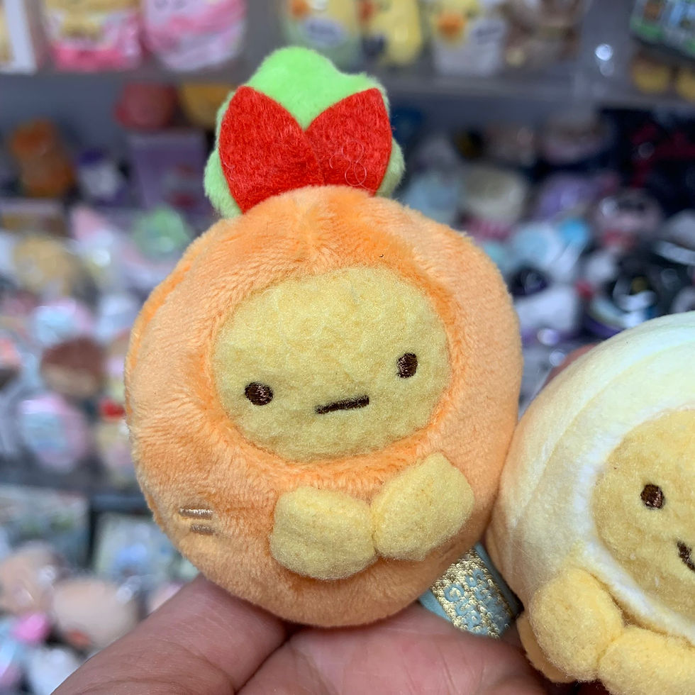 縮圖：Sumikko Gurashi 角落生物 店舖限定 蔬果系列  手玉 公仔 套裝 - 炸蝦 紅蘿蔔 + 炸魚尾 洋蔥