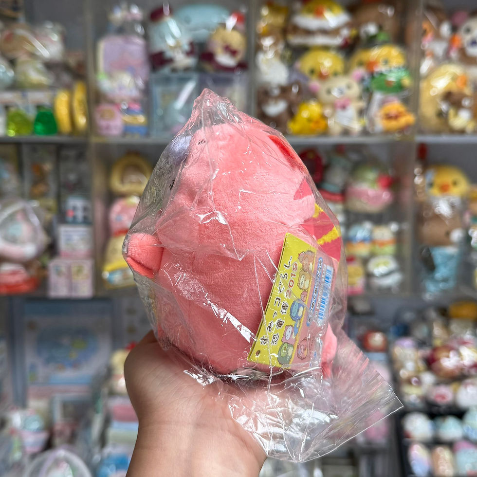 縮圖：Sumikko Gurashi 角落生物 2019年 恐龍博 展覽限定 公仔擺設 - 粉紅珍珠 (絕版 中古)