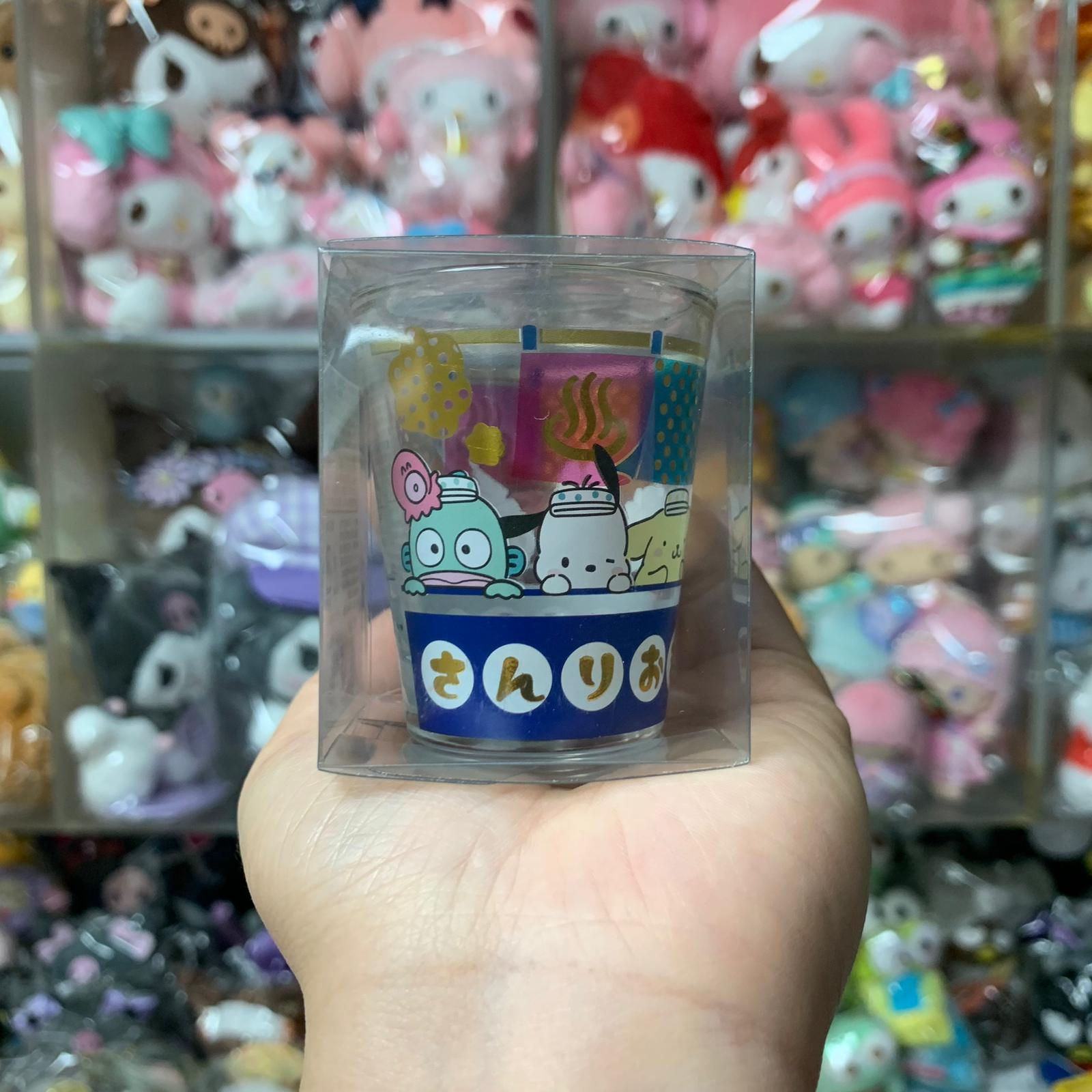 Sanrio Characters 溫泉地 溫泉布簾 細Size 清酒玻璃杯