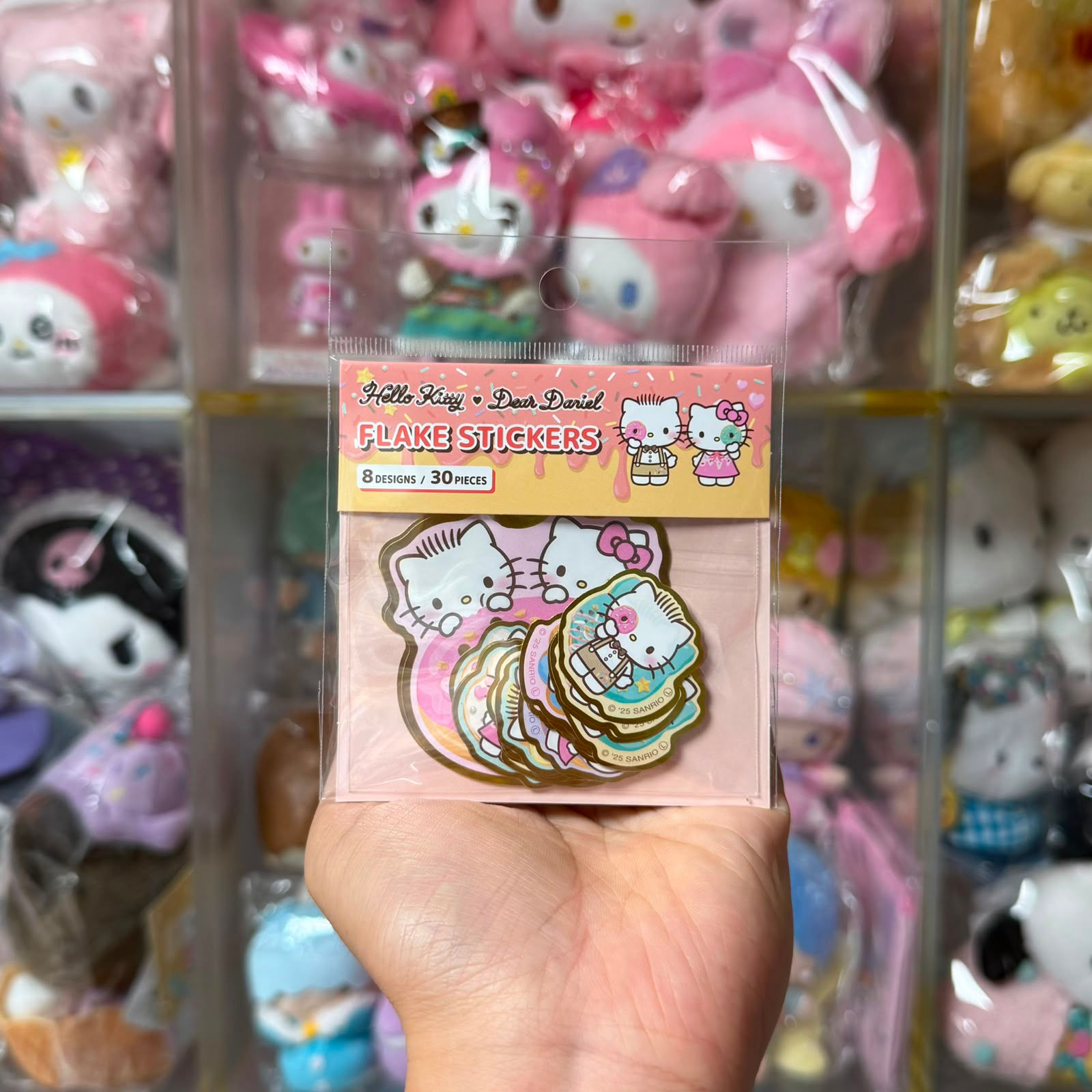 日版 Sanrio Characters Hello Kitty & Dear Daniel 金色邊 貼紙 sticker pack (8款設計，共30枚入) 