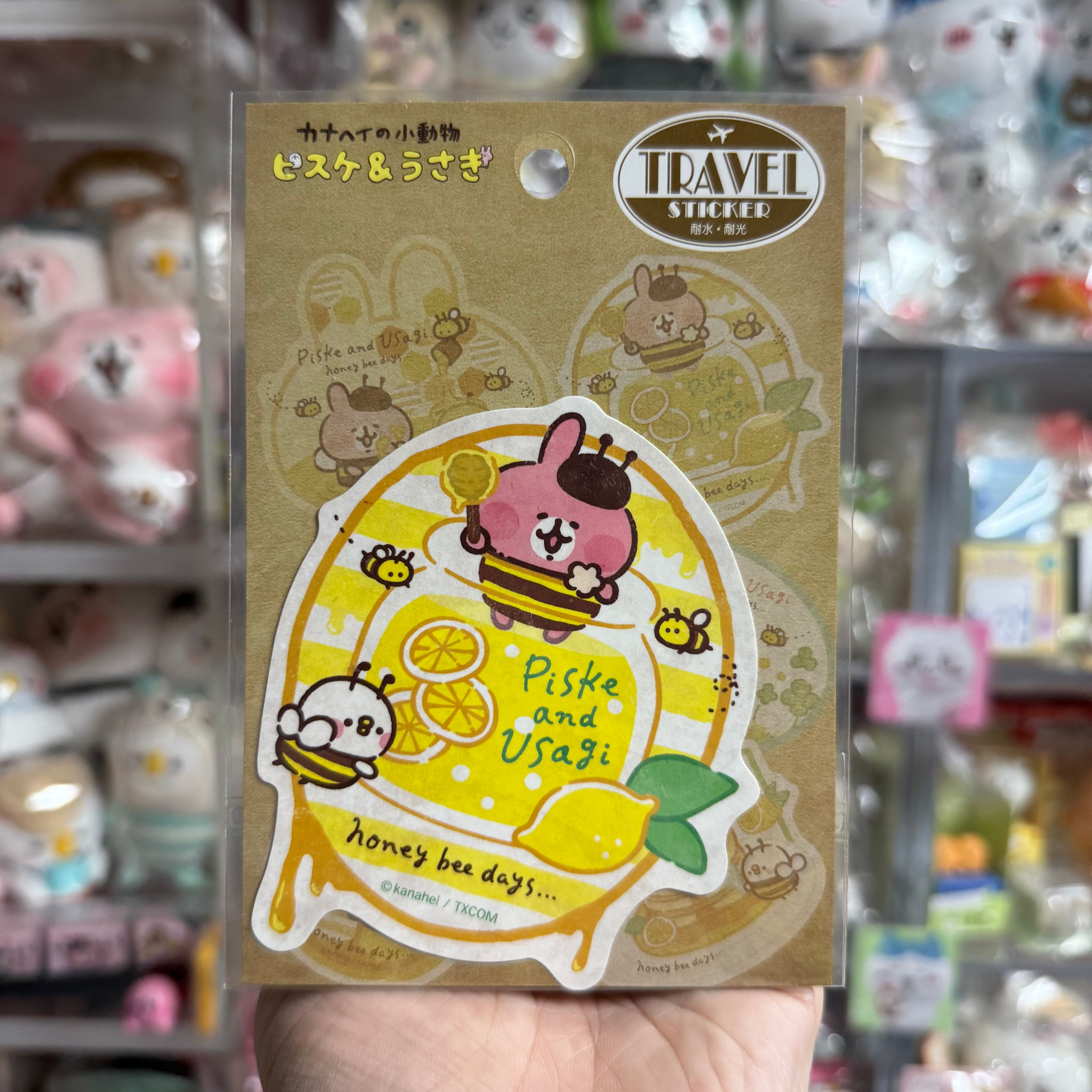 Kanahei’s Small Animals 卡娜赫拉的小動物 Piske and Usagi 粉紅兔兔 P助 Big Travel Sticker