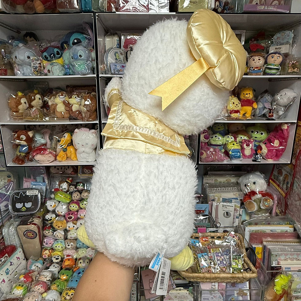 縮圖：Donald Duck 唐老鴨 白色 白雪 金色衫 + 帽 大size 趴趴 公仔 景品大毛毛公仔 有腮紅