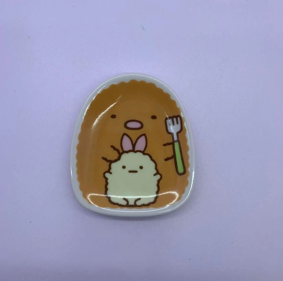 縮圖：Sumikko Gurashi 角落生物 一番賞 - F獎 炸豬扒 & 炸蝦 豉油碟 碟仔 (陶瓷) (絕版)