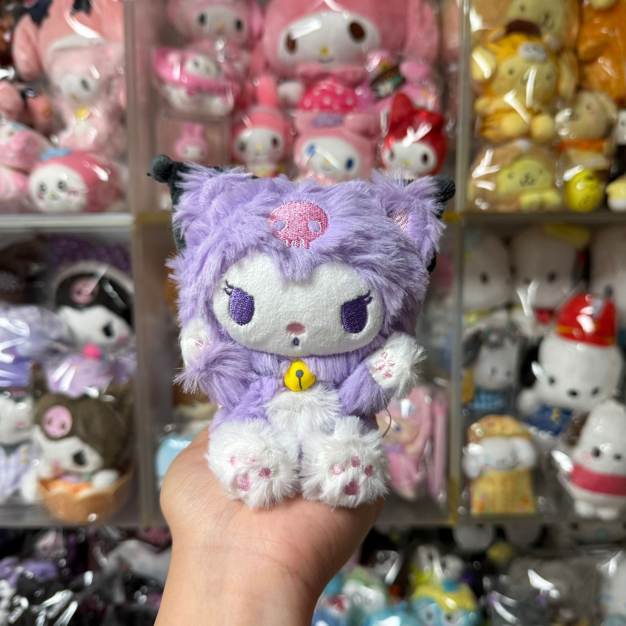 日版 Sanrio 扮貓咪系列 中Size 公仔擺設  - Kuromi 可羅米