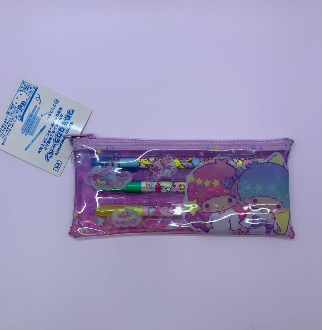 Little Twin Stars 膠筆袋 拉鍊袋 連3枝顏色 Marker 一套 不散賣