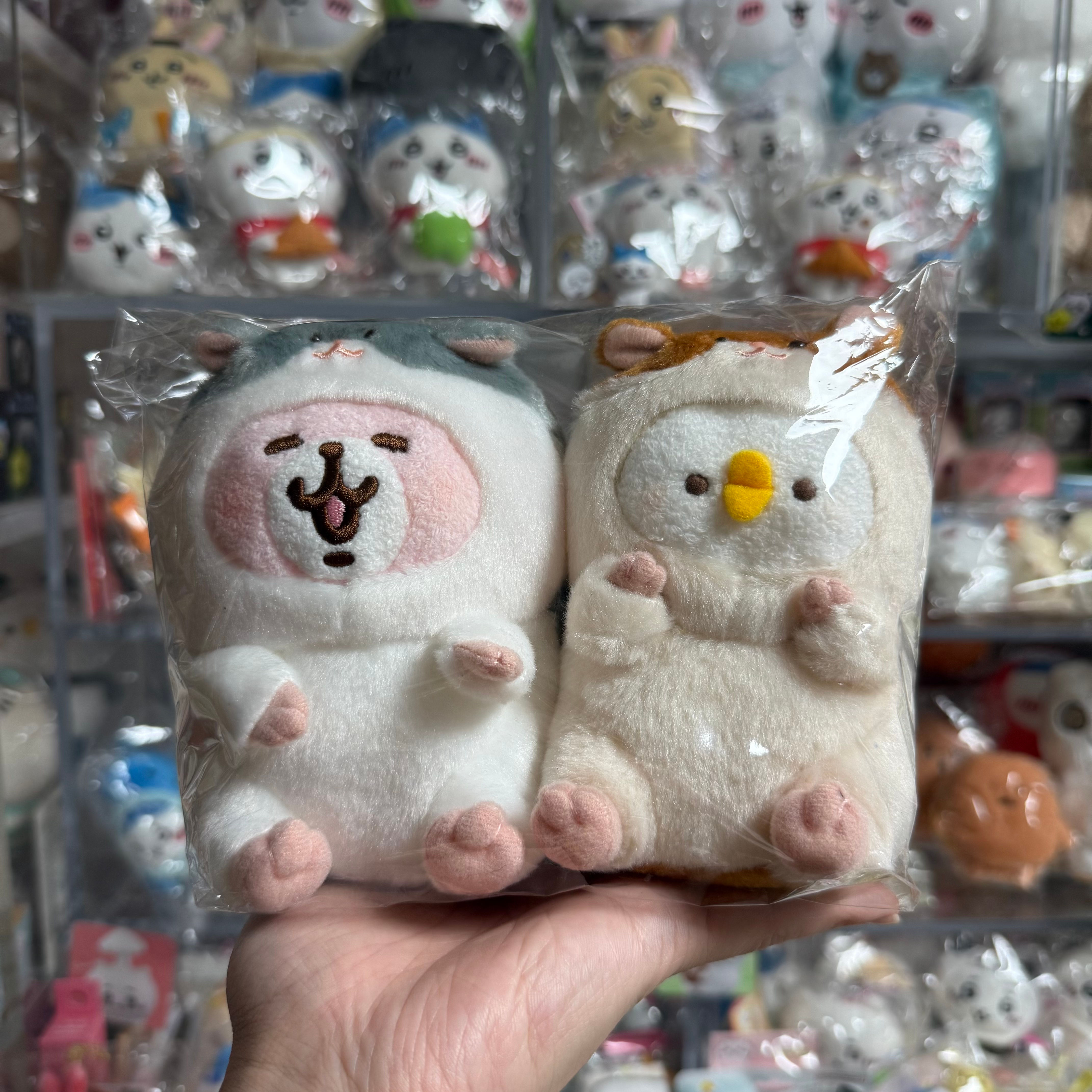 日版 Kanahei’s Small Animals 卡娜赫拉的小動物 Piske & Usagi P助 粉紅兔兔 扮倉鼠造型 中Size 公仔 一對 不拆賣