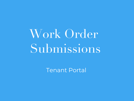 Tenant Portal: Submitting Work Orders