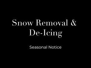 Seasonal Notice: Snow Removal and De-Icing Services