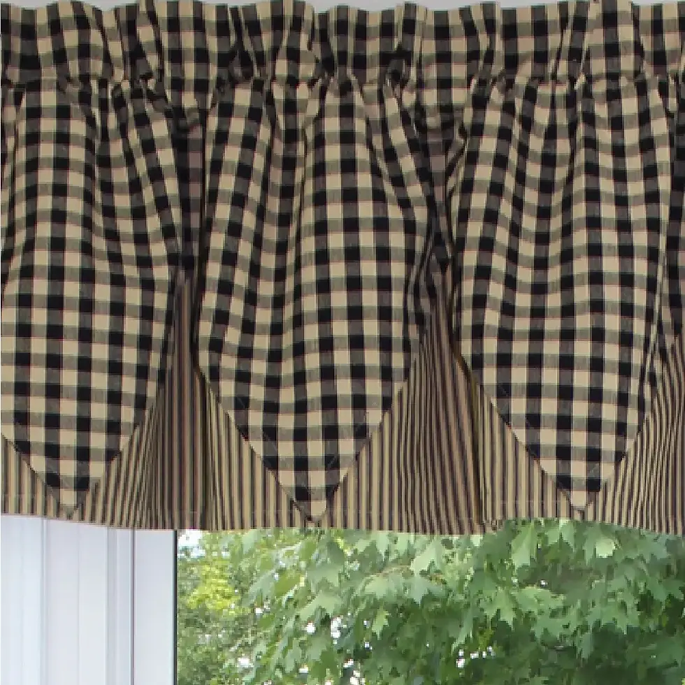 Heritage House Check Black Point Valance
