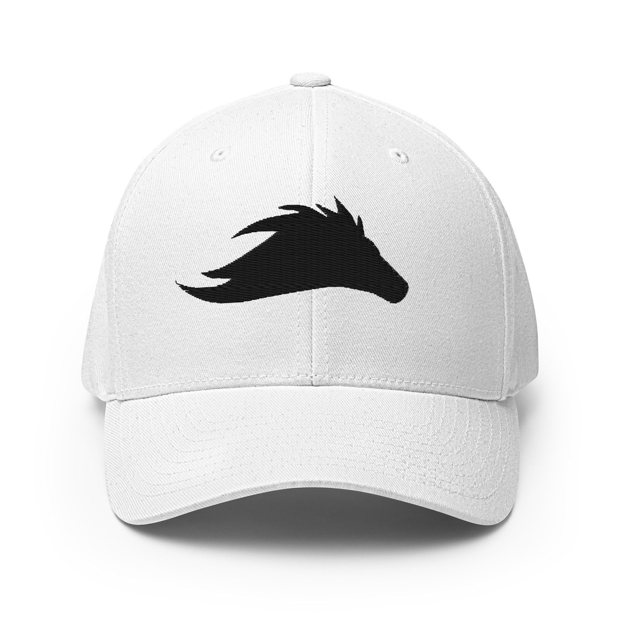 Black Logo on White Structured Twill Cap