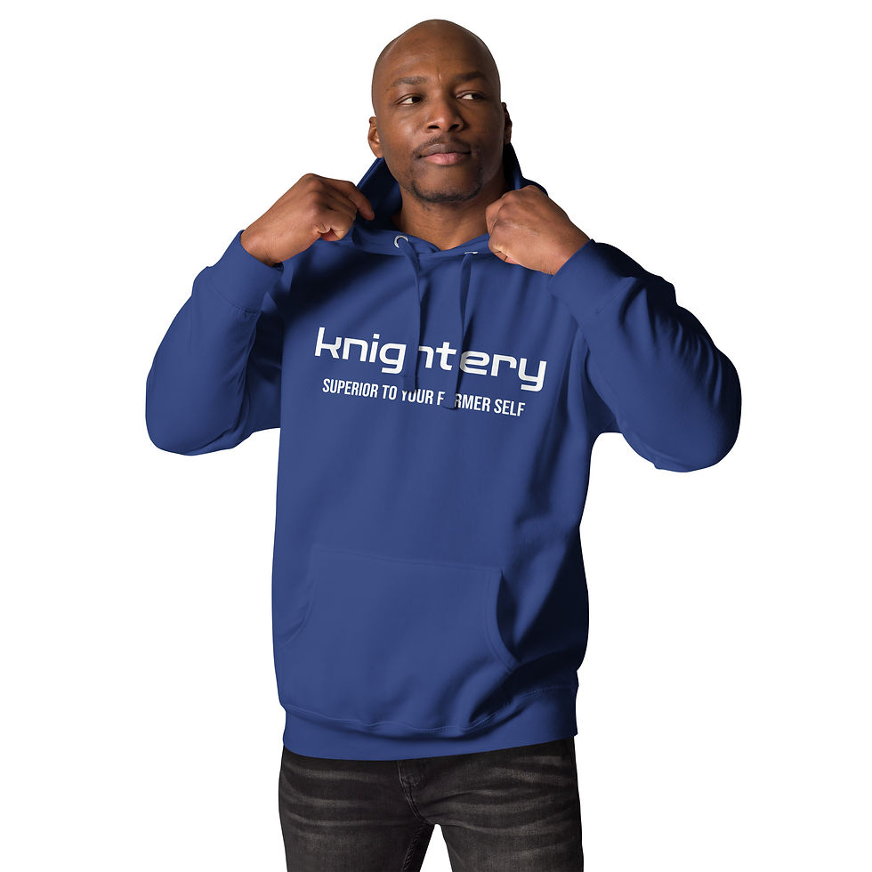Thumbnail: Unisex Hoodie - Dark - Name - Tagline - White on Dark - Centered