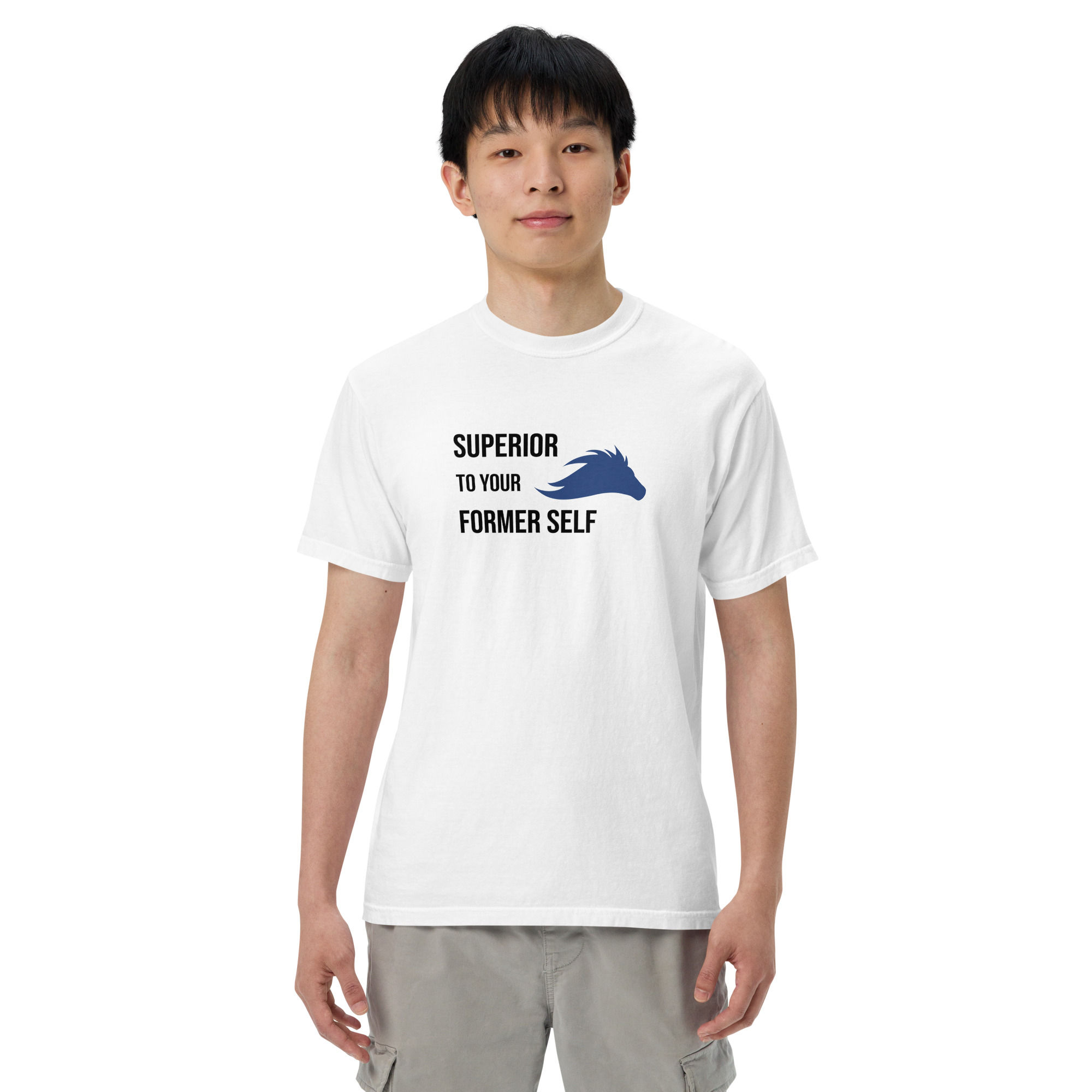 Men’s Garment-Dyed HvyWT T-Shirt - Blue Mark - Tagline Left