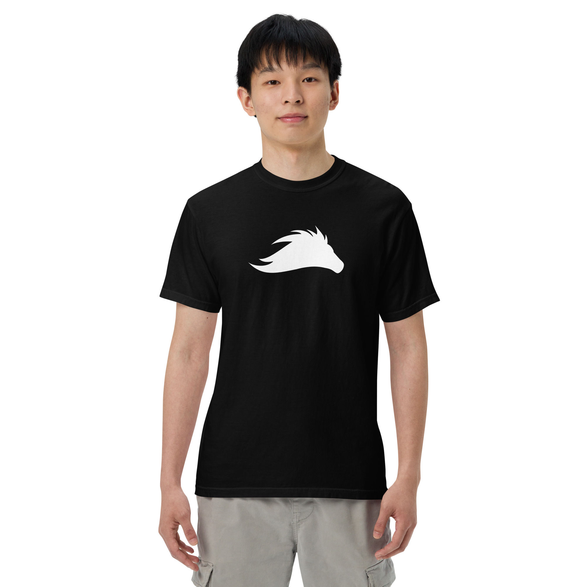 White Logo Mark on Dark Men's T-Shirt