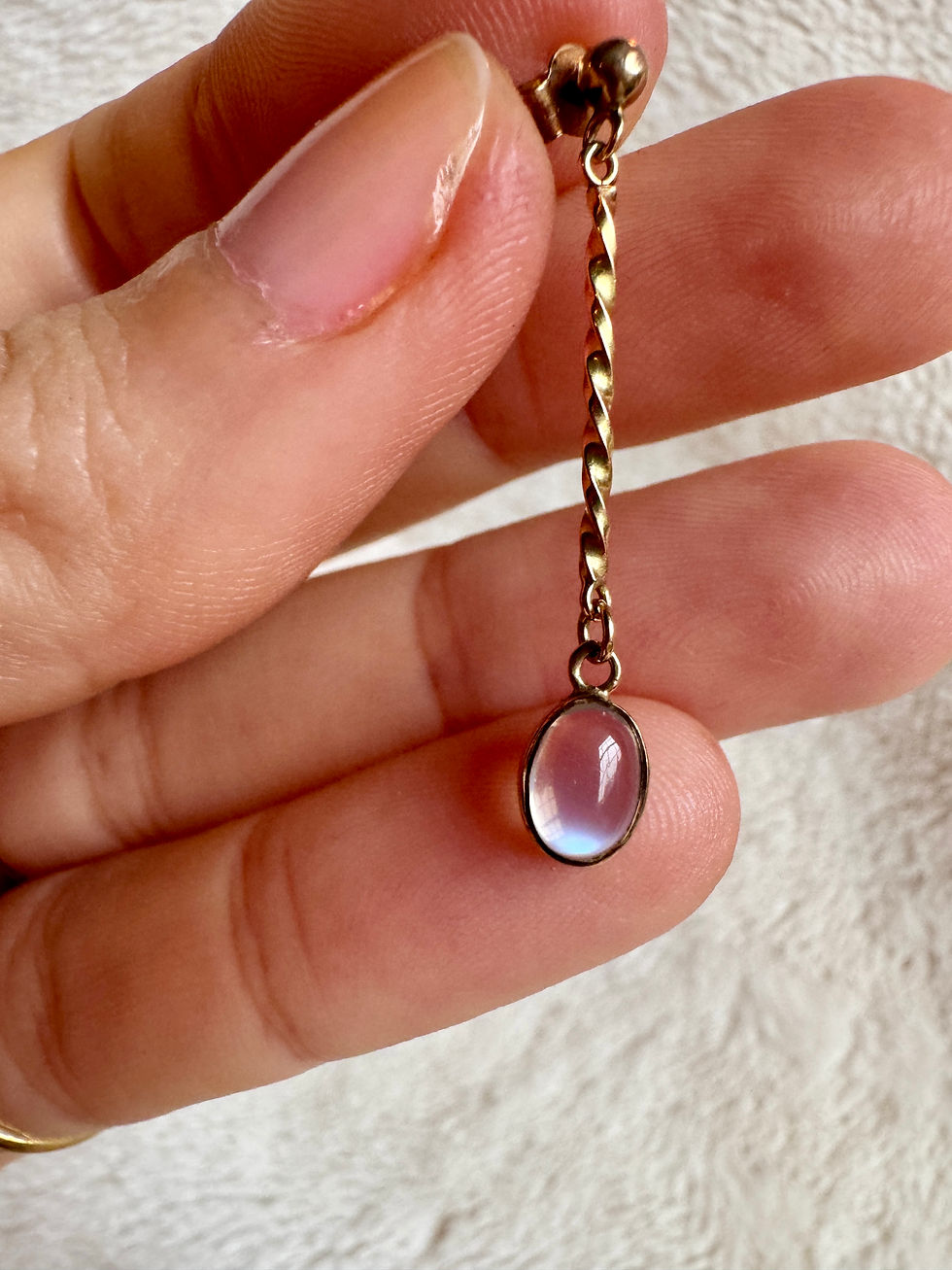 Thumbnail: Edwardian 9ct Moonstone Fancy Earrings