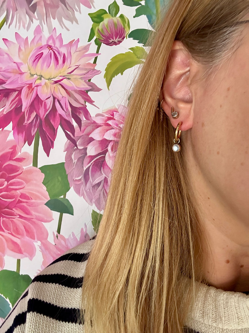 Thumbnail: Edwardian 9ct Moonstone Earring Charms